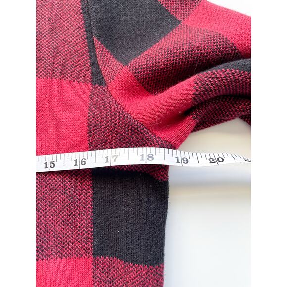 Vintage L.L.Bean Red and Black Buffalo Check Turtleneck Knit Sweater Size Small - Picture 3 of 5